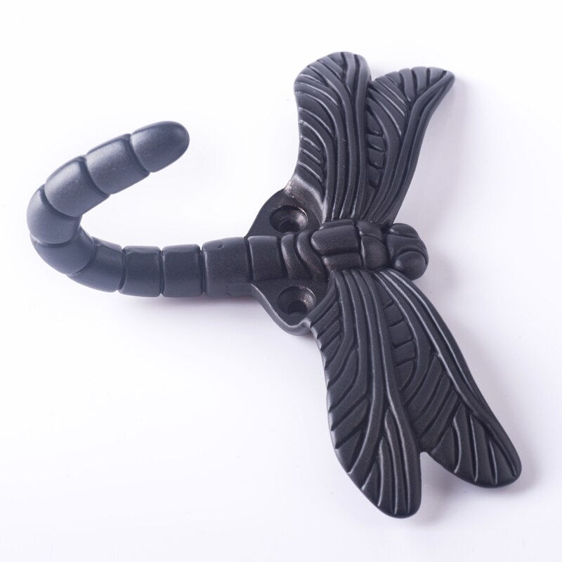 1x haczyk na ubrania wieszak, ozdobny wieszak na płaszcz ważki ścienny kreatywny wieszak ścienny: czarny