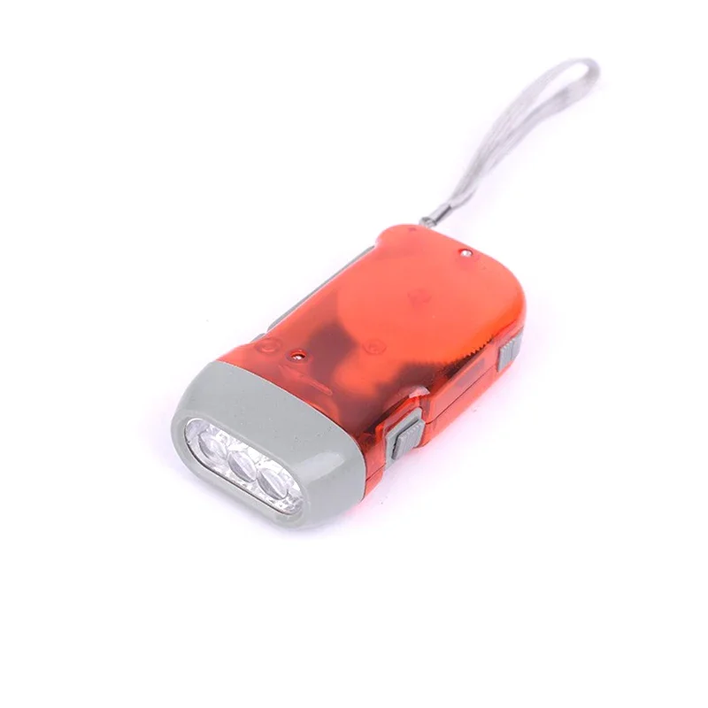 3 LED prensado manual dinamo manivela energía linterna antorcha luz mano presión manivela Camping lámpara luz: Verde