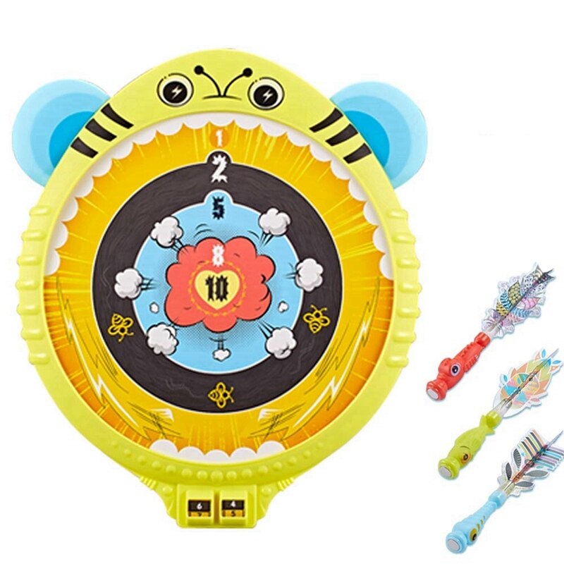 Diana para dardos magnética para niños, juego de Diana con único de dibujos animados para actividades al aire libre: yellow