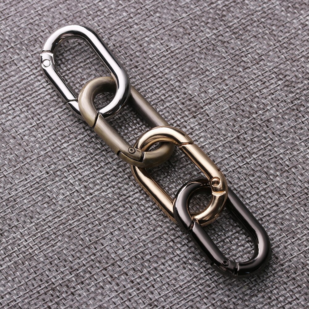 1PC Zinc Alloy Handbag Buckle Plated Gate Spring Oval Ring Buckles Clips Carabiner Purses Snap Hooks Carabiners Bag Accessories