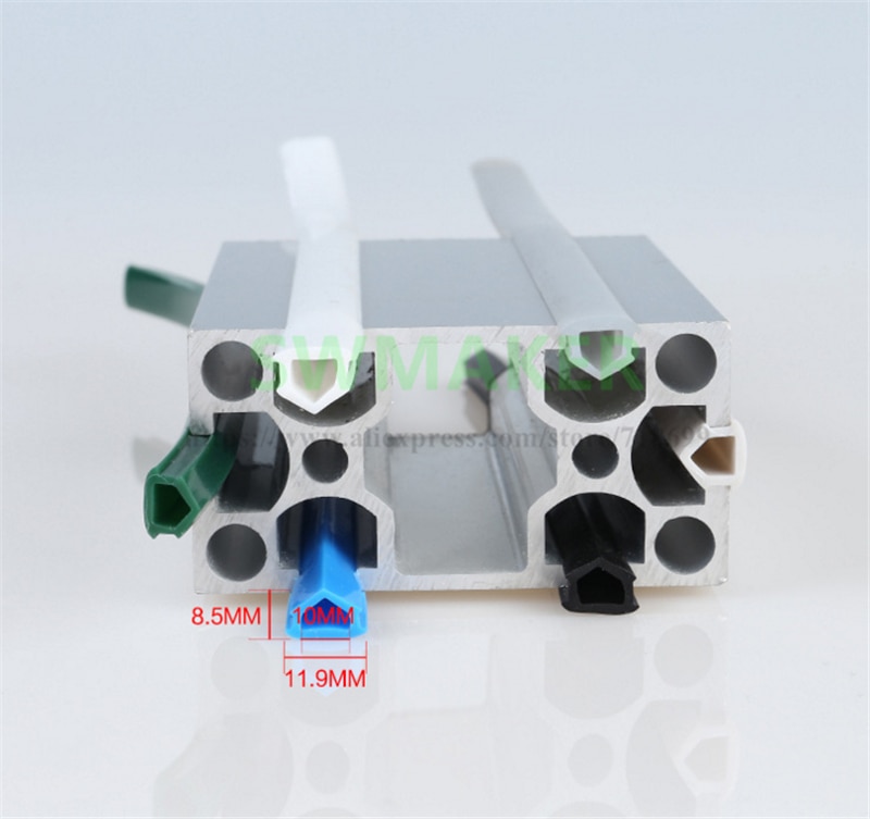 1meter 20/30/40/45 series 6mm/8mm/10mm flat seal for EU aluminum profile soft Slot Cover/Panel 3D printer C-Beam machine