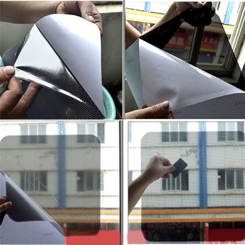 2 stk 42 x 38cm diy bil solskjermingsfilmer solbeskyttelsesdeksel svart pvc solskjerm sidevinduskjermfilm