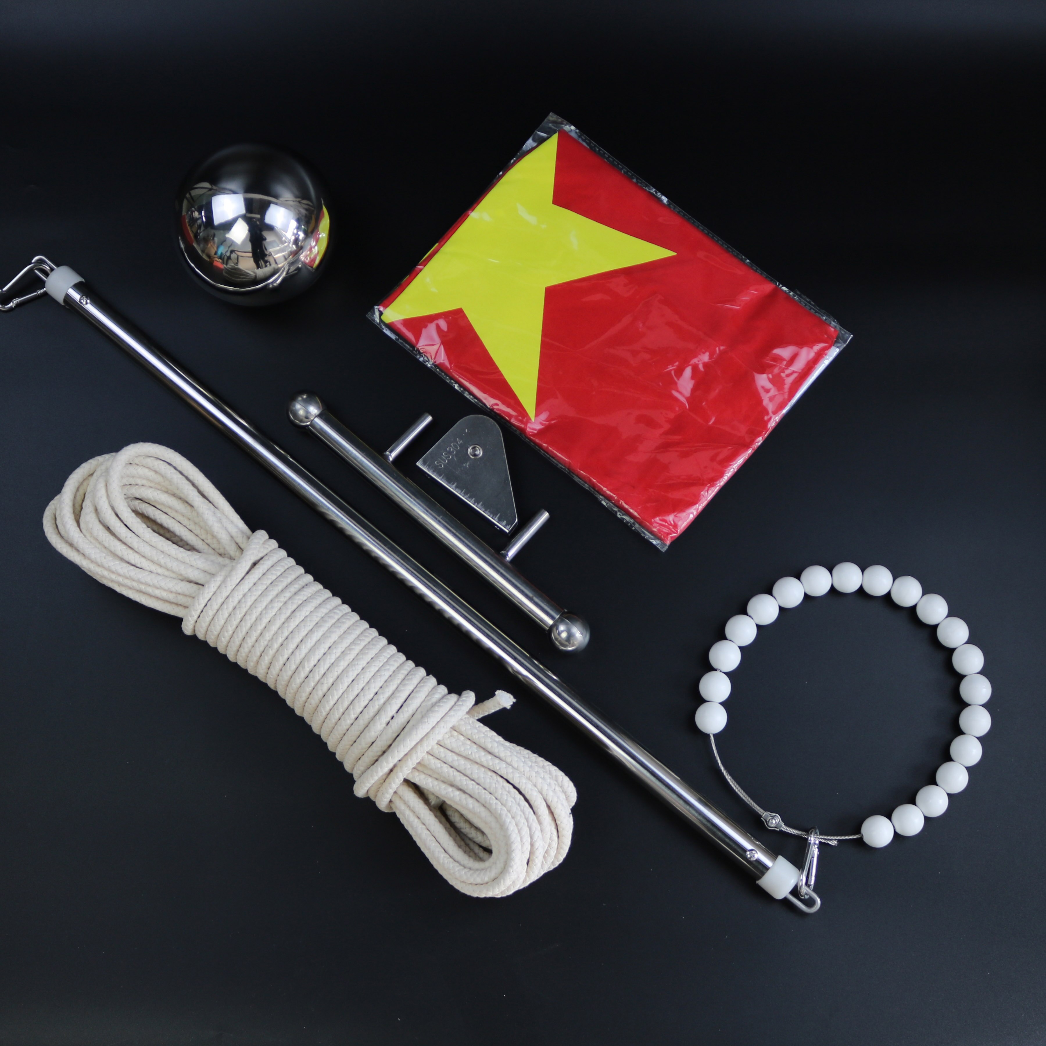 Outdoor Flagpole External Hand-Drawn Flag Assembly(8~10m flagpole applicable): Package D
