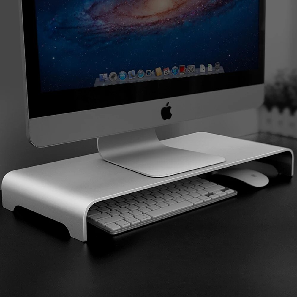 Aluminium Monitor Stand Metal Desk Stand Universele Computer Riser Base Tot 27 Inch Schermen, voor Mac Monitor Macbook Laptop