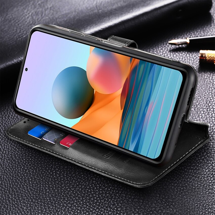 Luxury Flip book leather case on For Xiaomi Redmi Note 10 Pro Cover Redmi Note 10 Pro case on For Redmi Note 10 Pro max Cover
