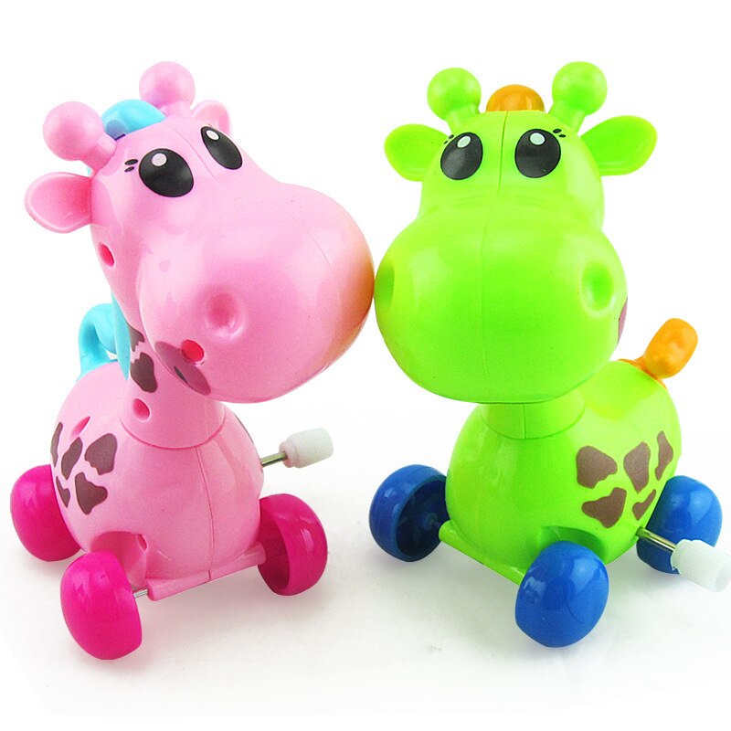 1Pc Leuke Clockwork Speelgoed Baby Jongens Giraffe Running Clockwork Lente Toy Reborn Baby Wind Up Speelgoed Voor baby Kids Willekeurige