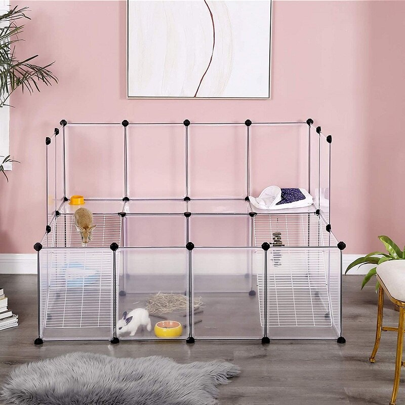 Cochon d&#39;inde Parc Intérieur Enclos Clapier Cage Grand Enclos D&#39;exercice, BRICOLAGE En Plastique De Clôture Modulaires pour Hamster Fournitures Pour Animaux de compagnie