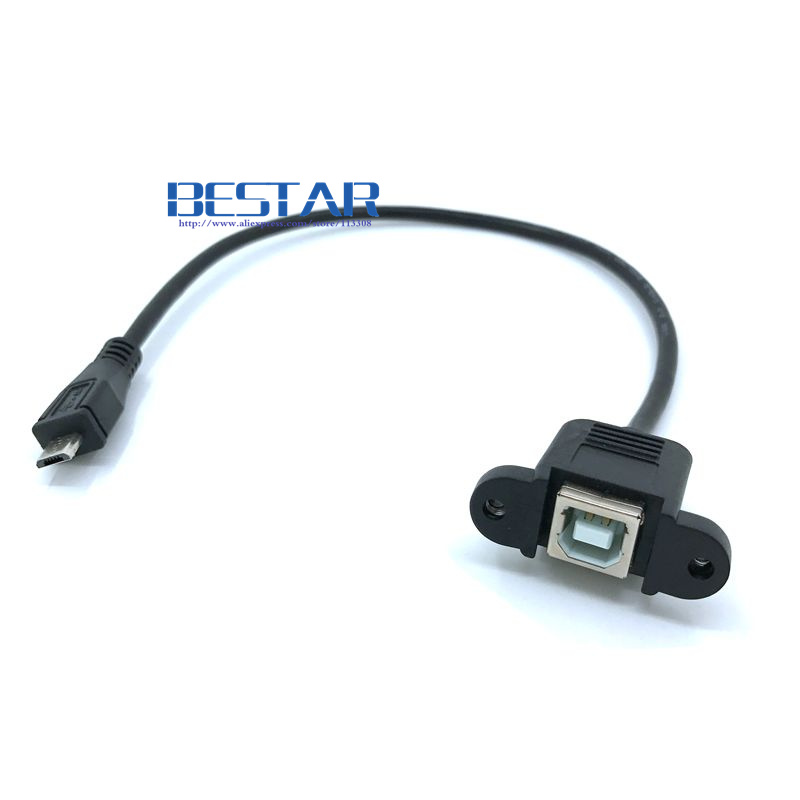 Micro-usb 5pin micro usb 2.0 man usb 2.0 b Type Vrouwelijke Connector Kabel 30 cm 50 cm Met Panel Mount Gat kabels