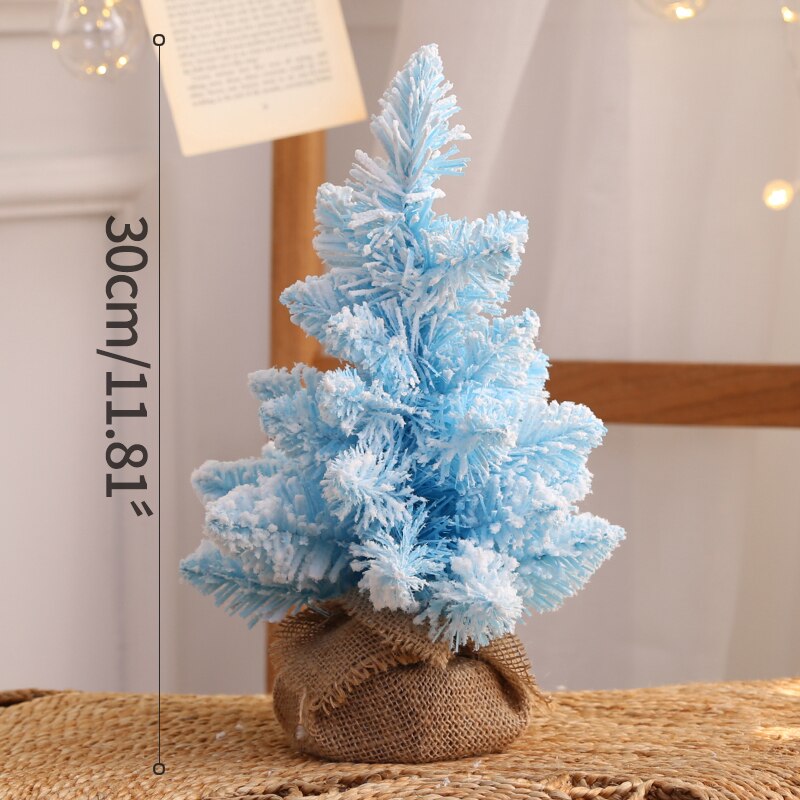 Mini sapin de noël nordique Ins 30/45/60cm, rose et bleu, décoration de bureau à faire soi-même, accessoires de mise en page de la scène, décoration de noël: B30cm