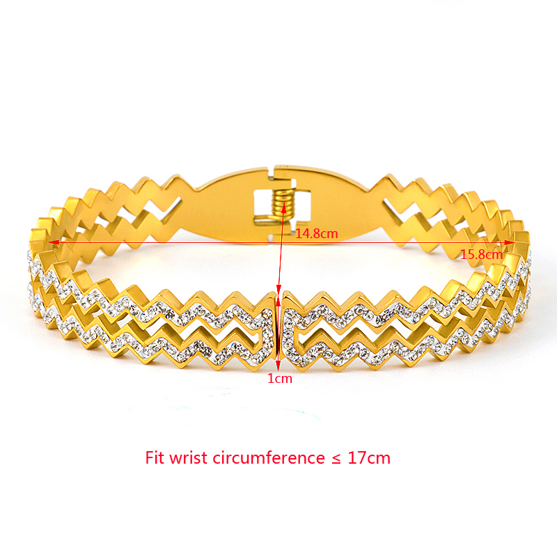 2021 Summer Fashion Zirconia Geometry Bracelet bracciali cavi in acciaio inossidabile bracciale in oro per gioielli da donna regalo per gli amanti del matrimonio