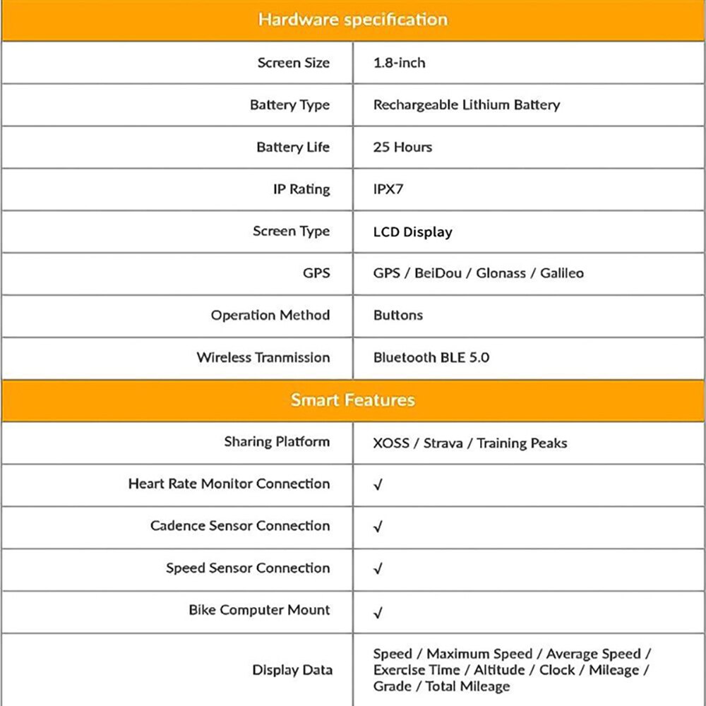 Smart GPS Cycling Computer X0SS G+ Waterproof Speedometer Road Bike MTB ANT+with Mileage Speed and Cadence Sensor Support