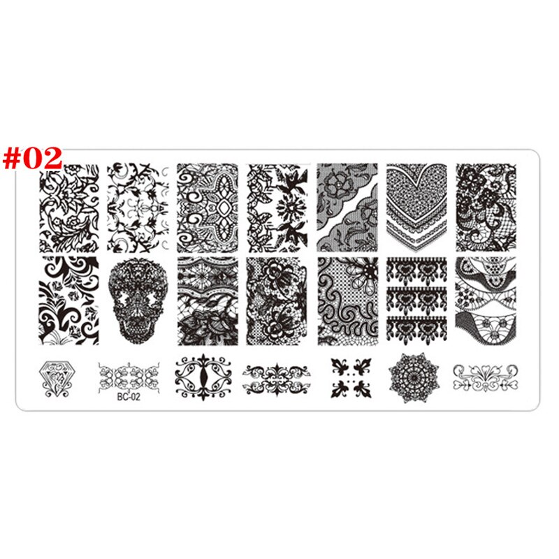 12*6cm Nail art Vorlagen Stanzen Platte Spitze serie Schmetterlinge/Blumen/Pflanzen Muster Transfer Druck vorlage