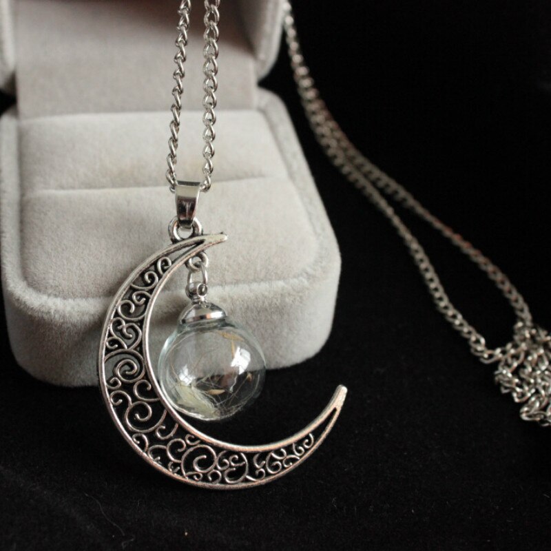 Vrouwen Mannen Eenvoudige Clear Glas Hanger Ketting Hartvormige Glazen Fles Wens Paardebloem Zaad Drift Fles Ketting: style 5