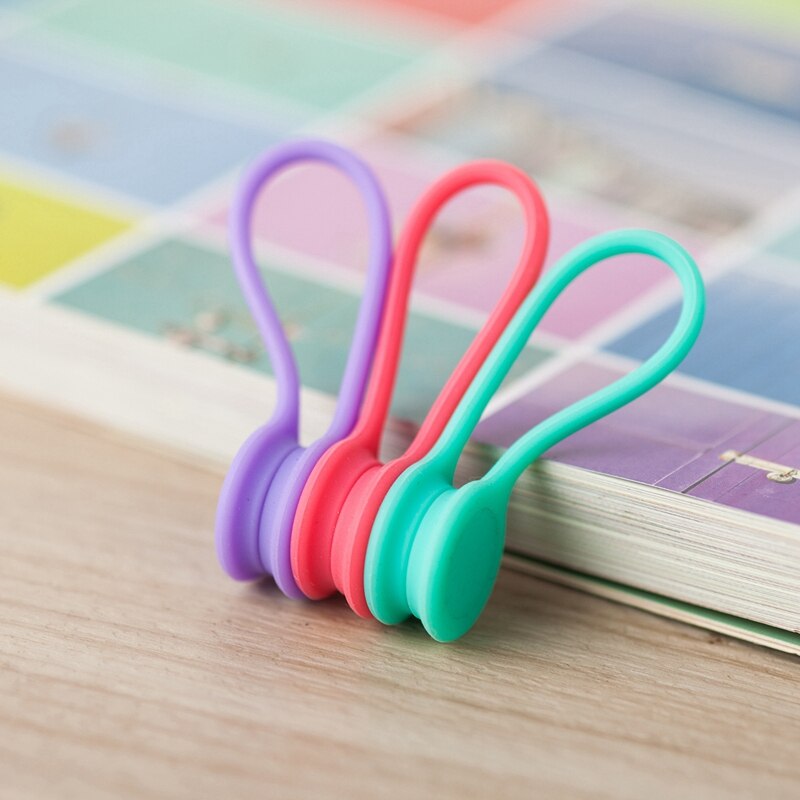 Bobina magnética de silicona para auriculares, enrollador de cables de silicona, tipo de bobina, soporte de Cable, organizador de cables para xiaomi, 1 Uds.