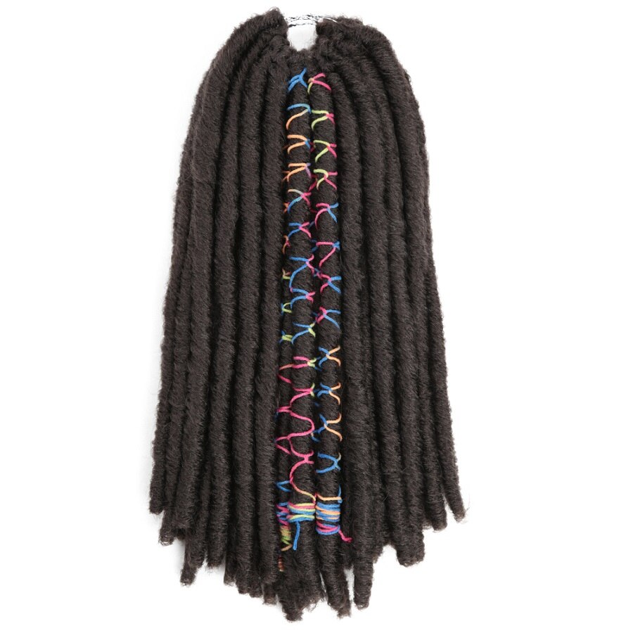 Golden beauty 18 " lange faux locs syntetiske flette hår extensions bløde hæklede fletninger hår med farve linje dreadlocks styles: #4 / 7 stk / parti