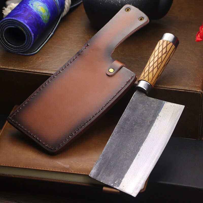 Original old wood hand forging beef knife boning knife kitchen cooking knife Chinese old man knife kitchen slicing knife: L-caidao5A