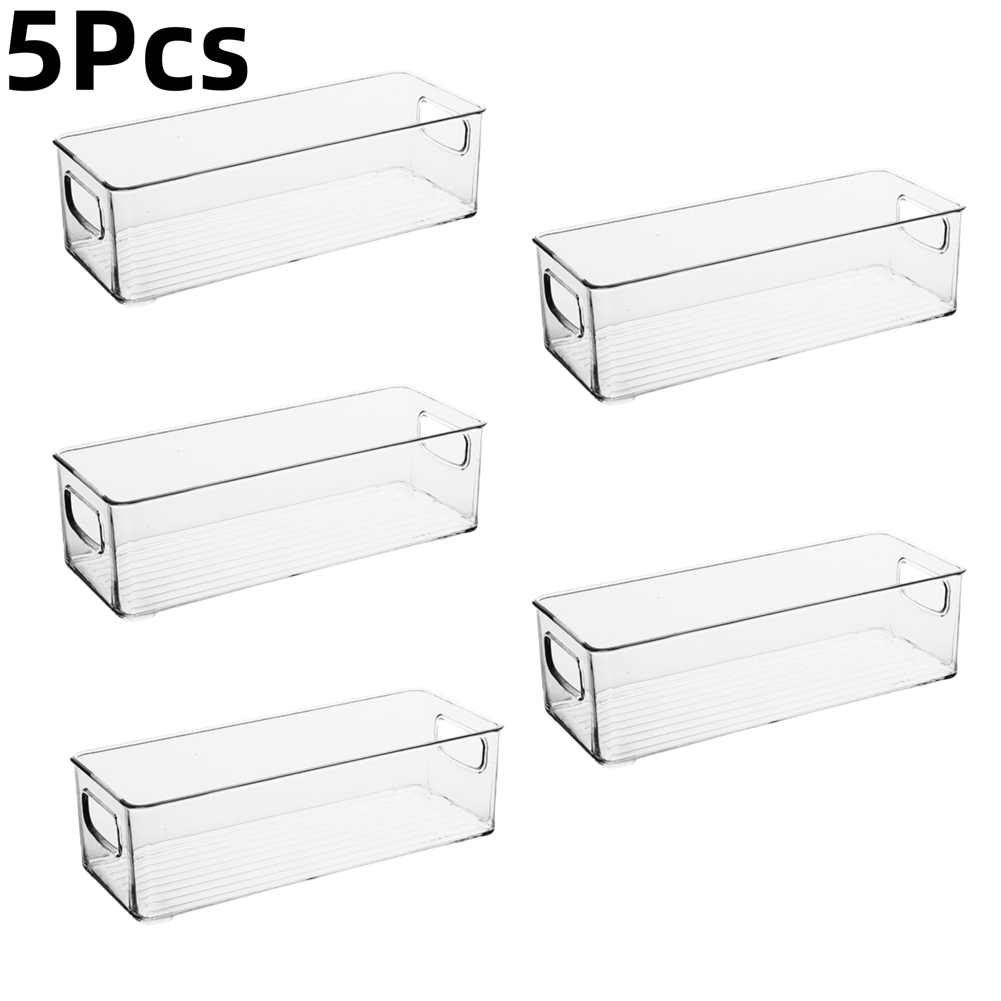 6 stk. køleskabsorganiseringskasser, multifunktionel stabelbar køleskabsopbevaringsboks til mad, med håndtag, til opbevaring af mad og drikkevarer i køkkenet: Multi