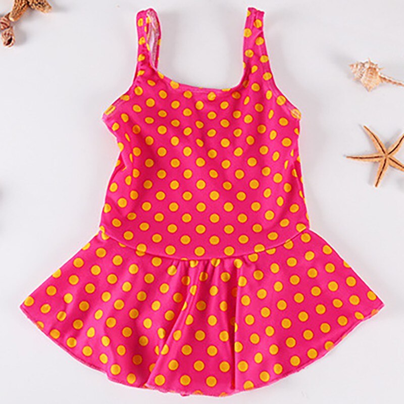 Polyester baby pige badedragt blomsterprint badetøj kjole soledragt sommer strandtøj outfit