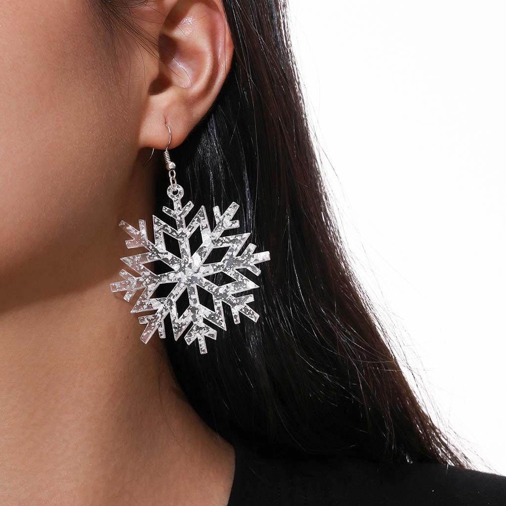 Kerst Sneeuwvlok Straat Schieten Persoonlijkheid Creatieve Metalen Oorbellen Mode-sieraden Accessoires