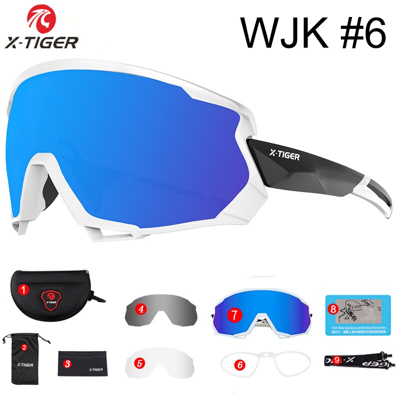 X-TIGER gafas de ciclismo de viento para hombre mujer gafas polarizadas de bicicleta de carretera gafas de montaña gafas para bicicleta de montaña gafas de ciclismo: Colors 06