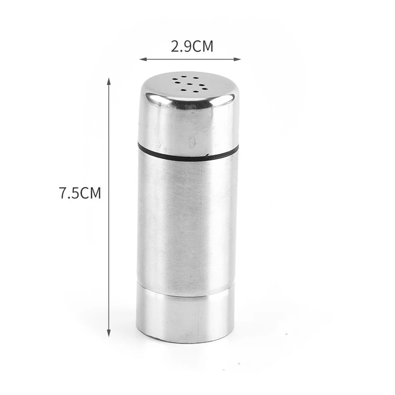 Mini saltbøsse i rustfritt stål, multifunksjonelle pepperbøsser, kryddersprederkrukker, kjøkkenverktøy for utendørs bruk
