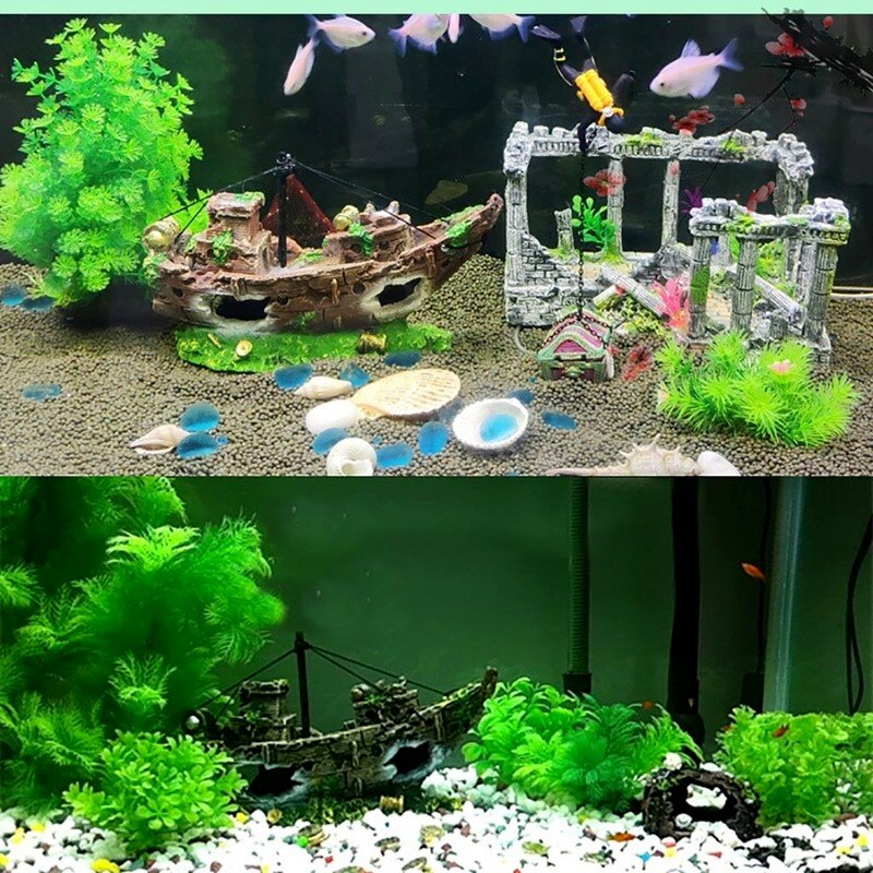 Aquarium fish tank landscape pirate ship wreck ship decoration resin boat decoration aquarium accessories decoration