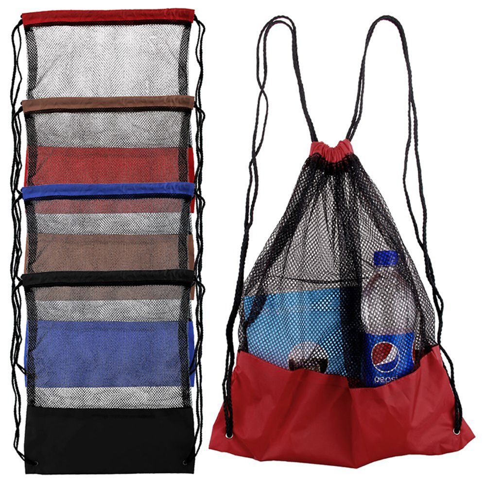 Unisex trekkoord rugzak mesh stoffen zak studenten rugzak sport strandtas schoudertas