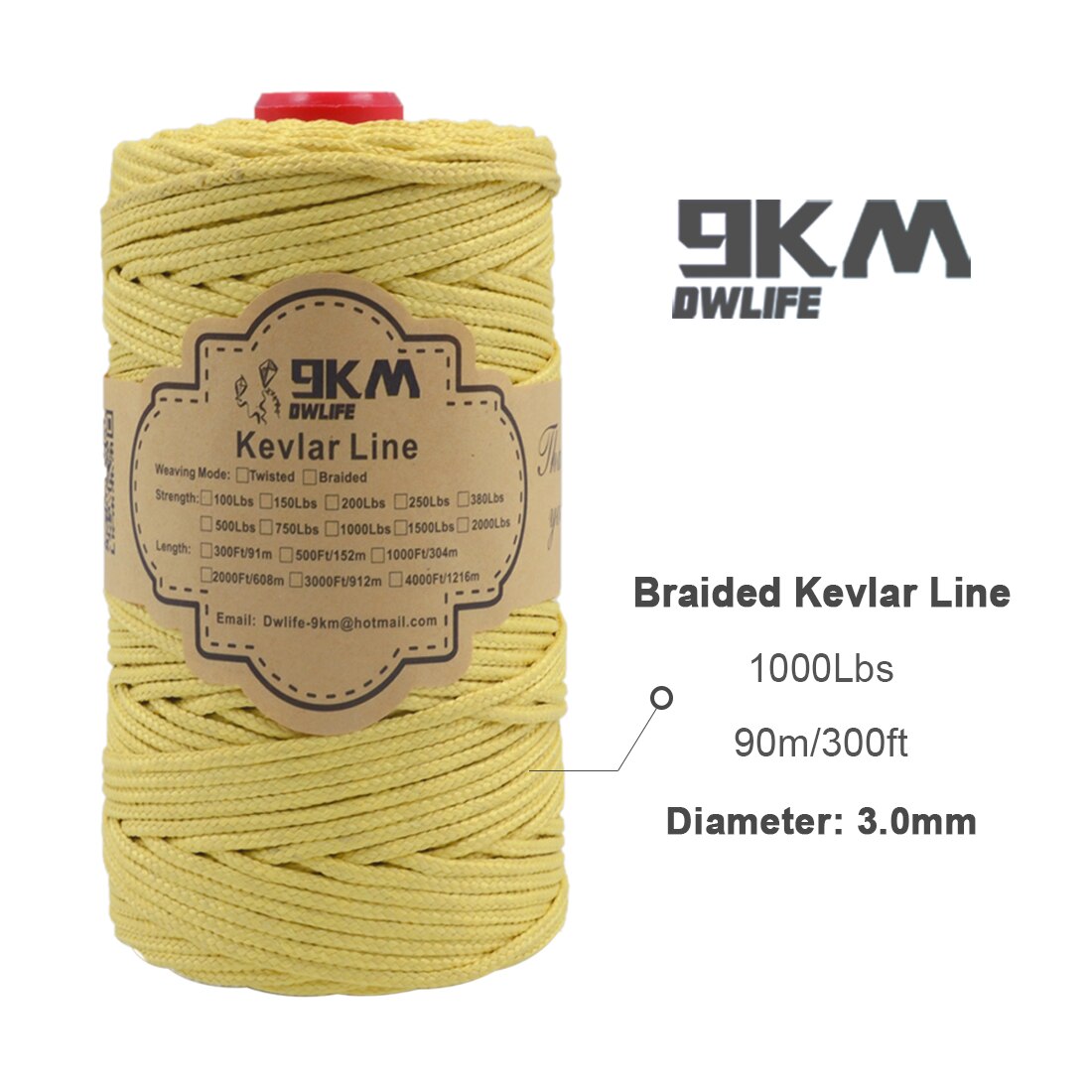 40lb-5000lb Kevlar Kite Line String for Fishing Assist Cord Kite Flying Outdoor Camping Tent Cord Low-stretch Cut-resistance