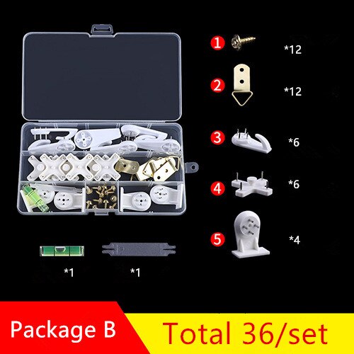 1 Set White Painting Photo Frame Hook Plastic Invisible Wall Hooks Mount Photo Picture Nail Hook Hanger Mirror Hanging Hangers: B