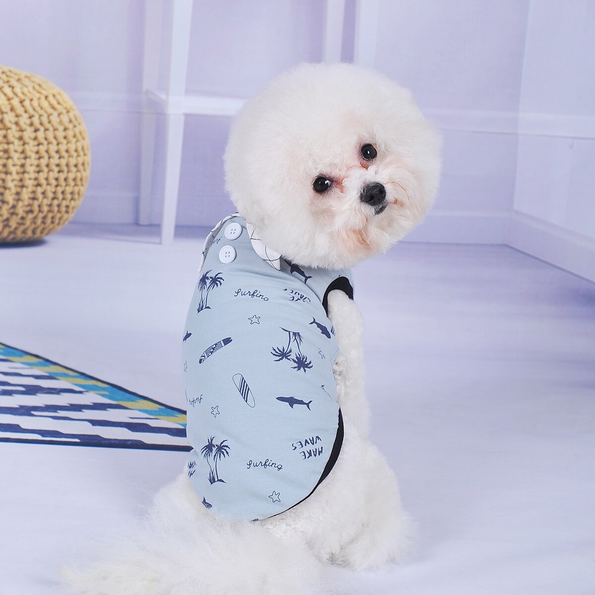 Boy Dog Cat Shirt T-shirt Floral Pet Puppy Shirts Spring/Summer Clothing Apparel 5 Sizes 4 Colours