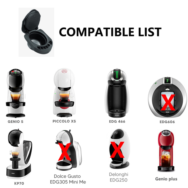 Gjenbrukbar kapseladapter for dolce gusto kaffekapselkonverter kompatibel med genio s og piccolomaskin kaffetilbehør: Adapter-pulver