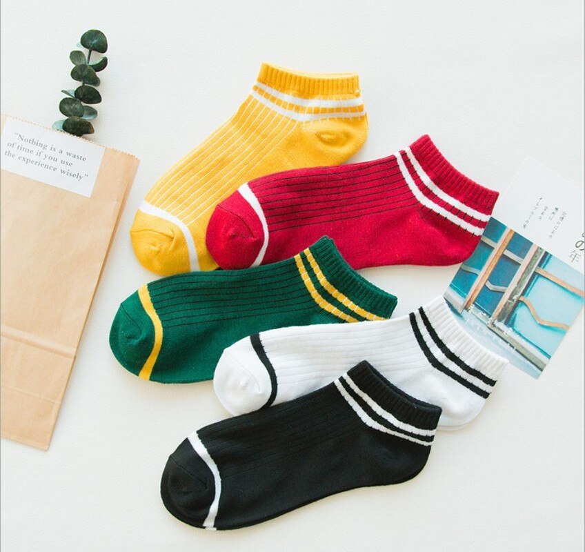 5 Pairs/ Socks Women Summer Thin Socks Boat Socks Female Sports Socks Breathable Shallow Mouth Short Socks: 11