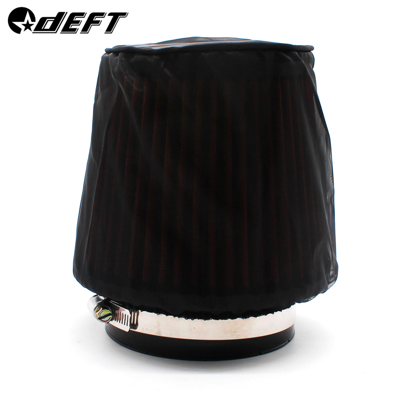 DEFT Universal Air Filter Protective Cover Waterproof Oilproof Dustproof for High Flow Air Intake Filters Cover Black