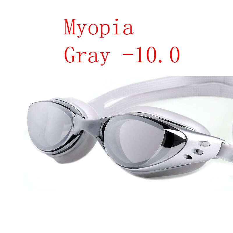 Swimming Glasses Myopia Adult Anti Fog Electroplate Natacion Men Women Swim Pool Goggles Diopter Water Swim Eyewear: Myopia -10.0