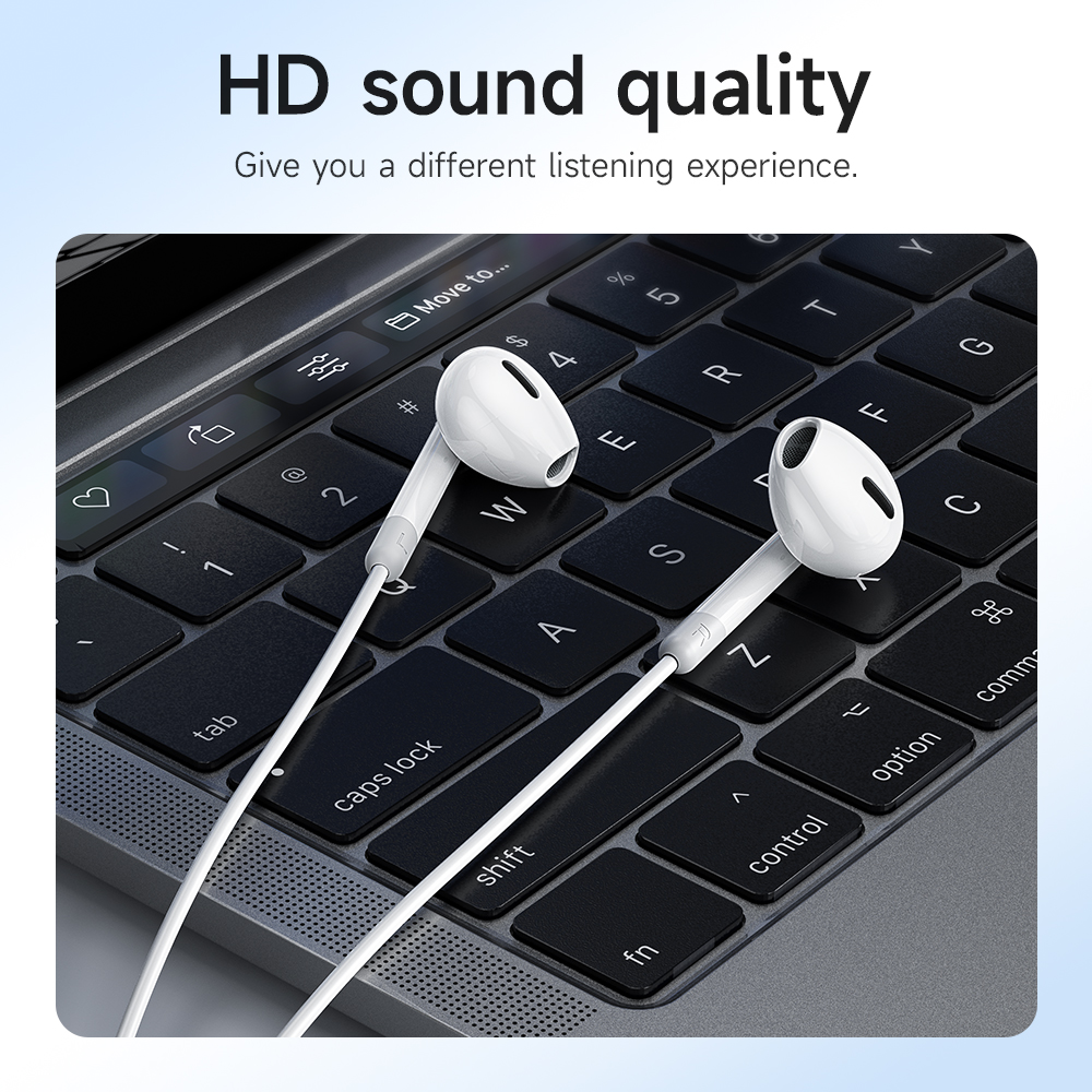 HOCO M109 3,5 mm przewodowe słuchawki douszne z mikrofonem Sterowane przewodowo słuchawki douszne do muzyki Sportowy zestaw słuchawkowy douszny