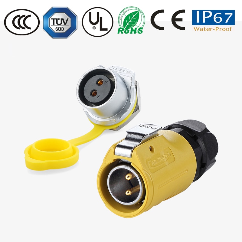 M20 IP67 Waterproof Quick Connect Electrical 2-12 Pin Panel Mount Wire to Board 12V DC Power Connector Plug Socket terminator: 2Pin Kit