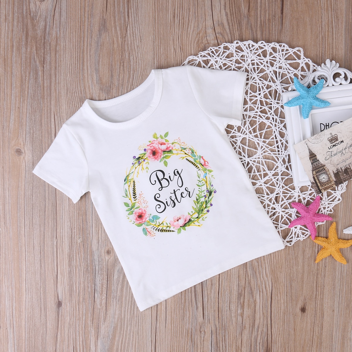 Sommer Baby Mädchen romper & T hemd Sommer Kurzarm Baumwolle Kleine Schwester Strampler Große Schwester T-shirt Outfit