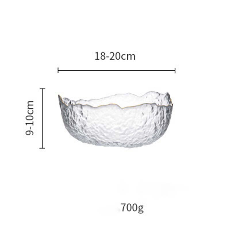 Green Code Irregular Glass Household Drawing Phnom Penh Glacier Fruit Salad Bowl Pyrex Fruit and Vegetable Plate