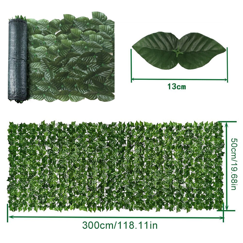 0.5X1/3M Artificial Leaf Screening Roll Fade Protected Privacy Hedging Wall Landscaping Garden Fence Balcony Screen: D