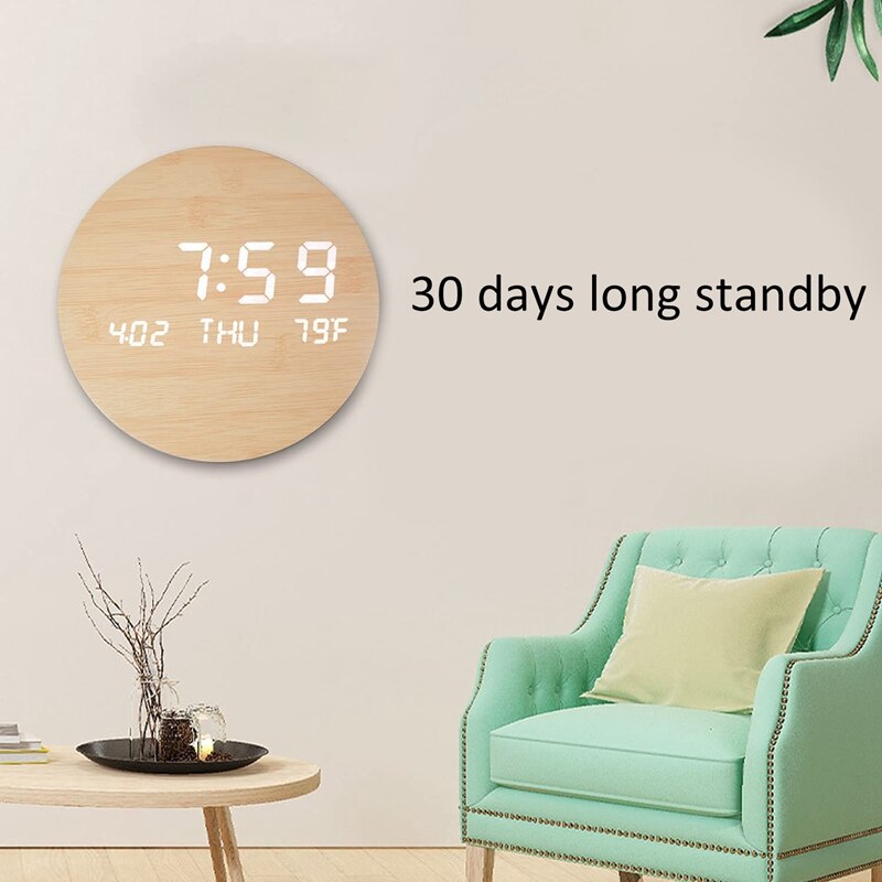 Wireless Long-Duration Clock Wall-Mounted Digital Wall Clock Night Light Clock Fashionable Clock Wall Clock