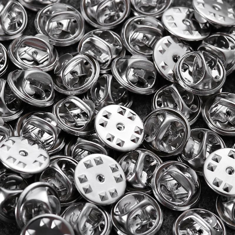 120 Pcs 10 Mm Doorn Paard Naald Vlinder Pin Backs Met Tie Kopspijkers Revers Houder Broche Sluitingen Reversspeldjes Handleiding diy Sieraden