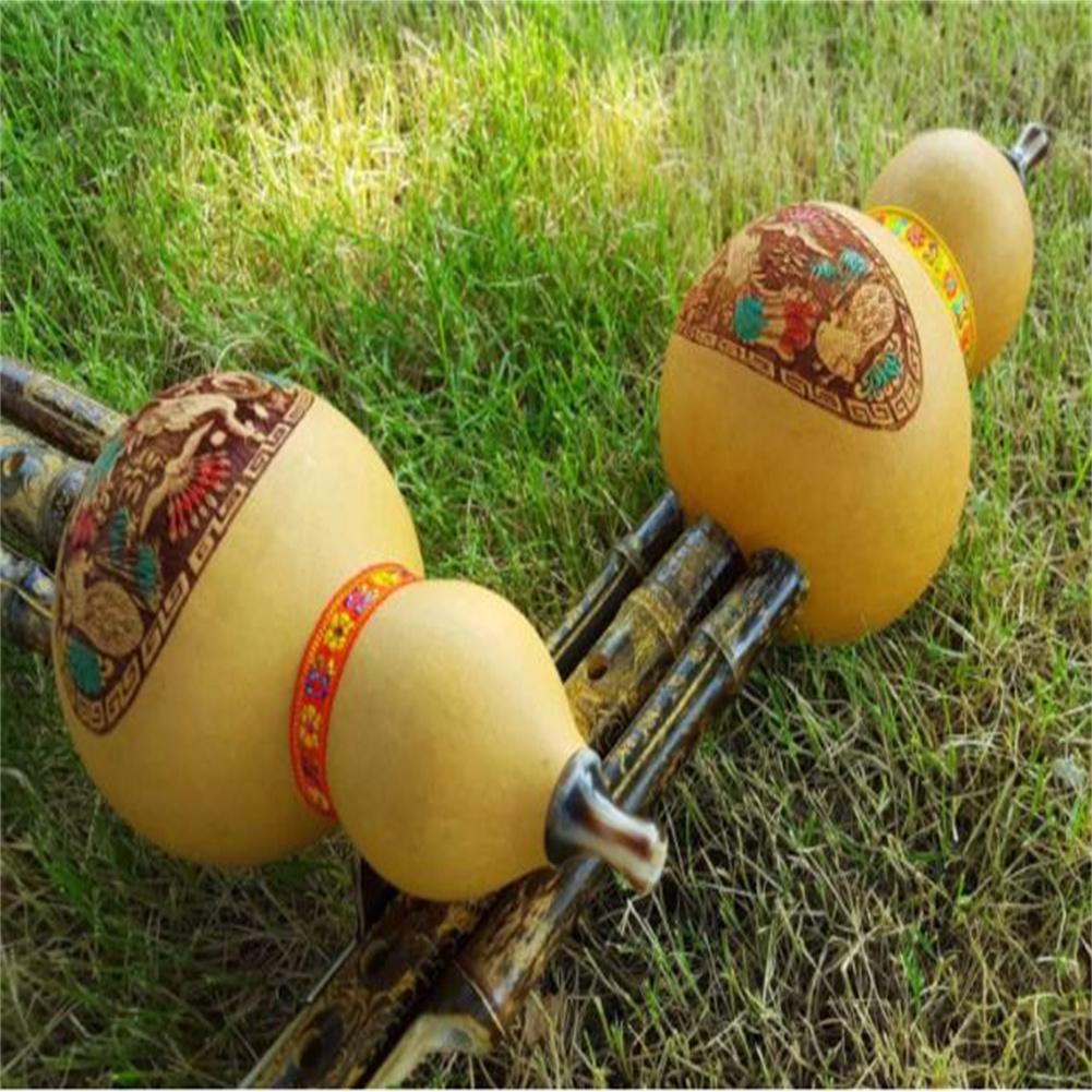 Chinese Handmade Hulusi Bamboo Gourd Cucurbit Flute Ethnic Musical Instrument For Beginner Music Lovers With Packing Box