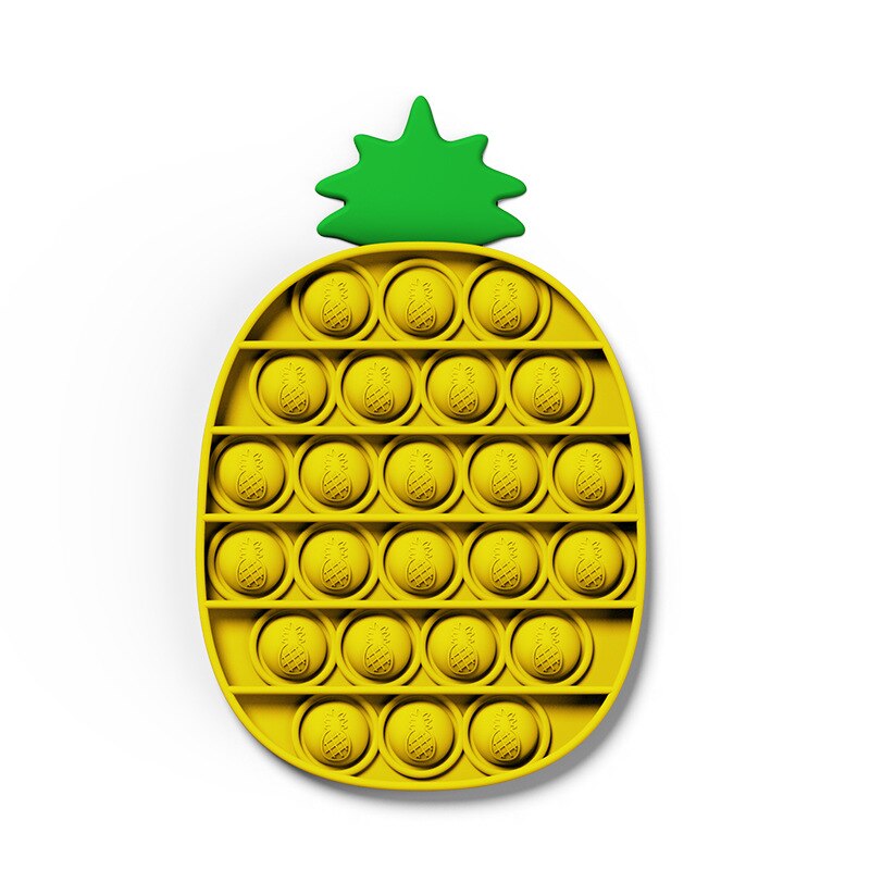 Fragola Push Bubble Fidget giocattoli giocattolo Antistress per adulti PopIt Antistress morbido Squishy regalo Antistress scatola regalo Antistress: pineapple