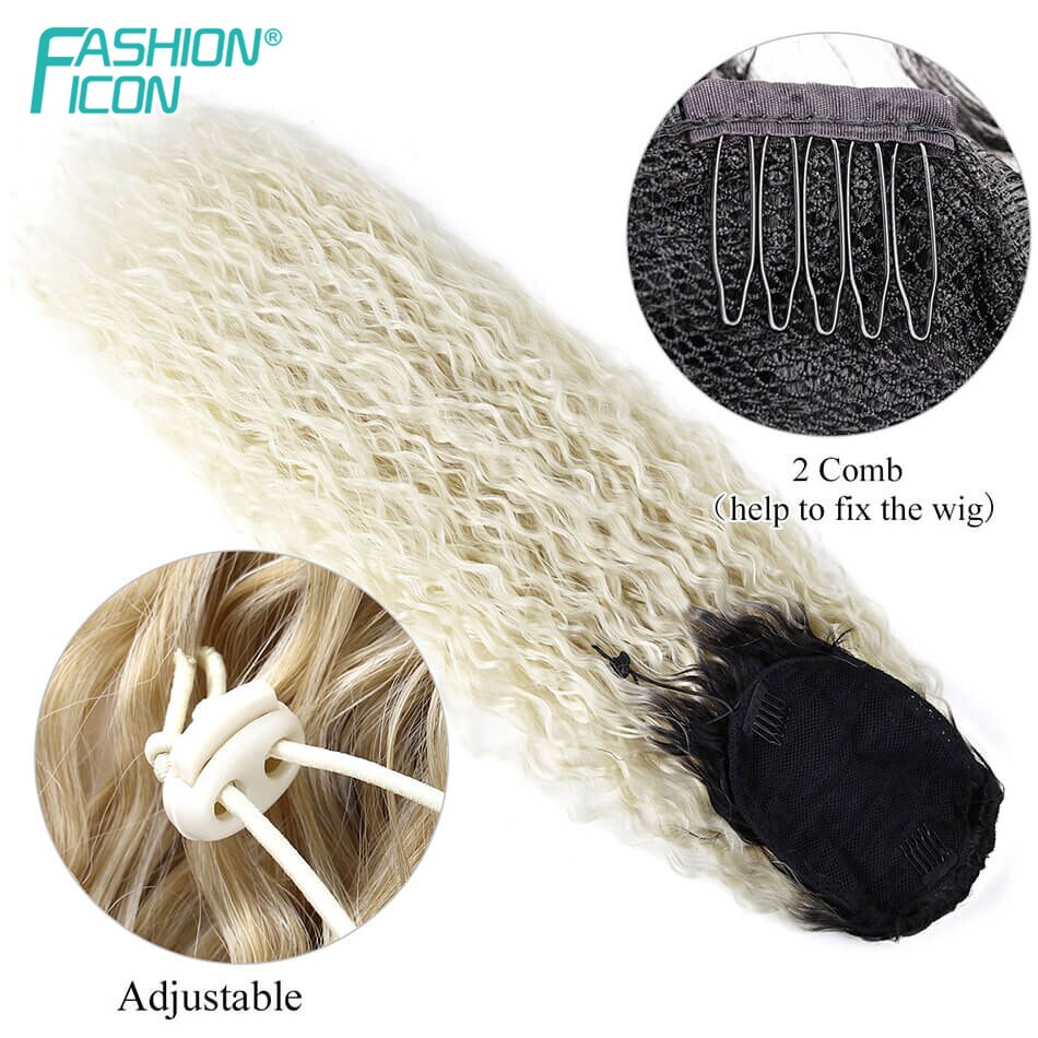 Extensions de queue de cheval synthétiques de cheveux réalistes avec pince 28 pouces 140G fausse tresse femmes haute température fibre par icône de la
