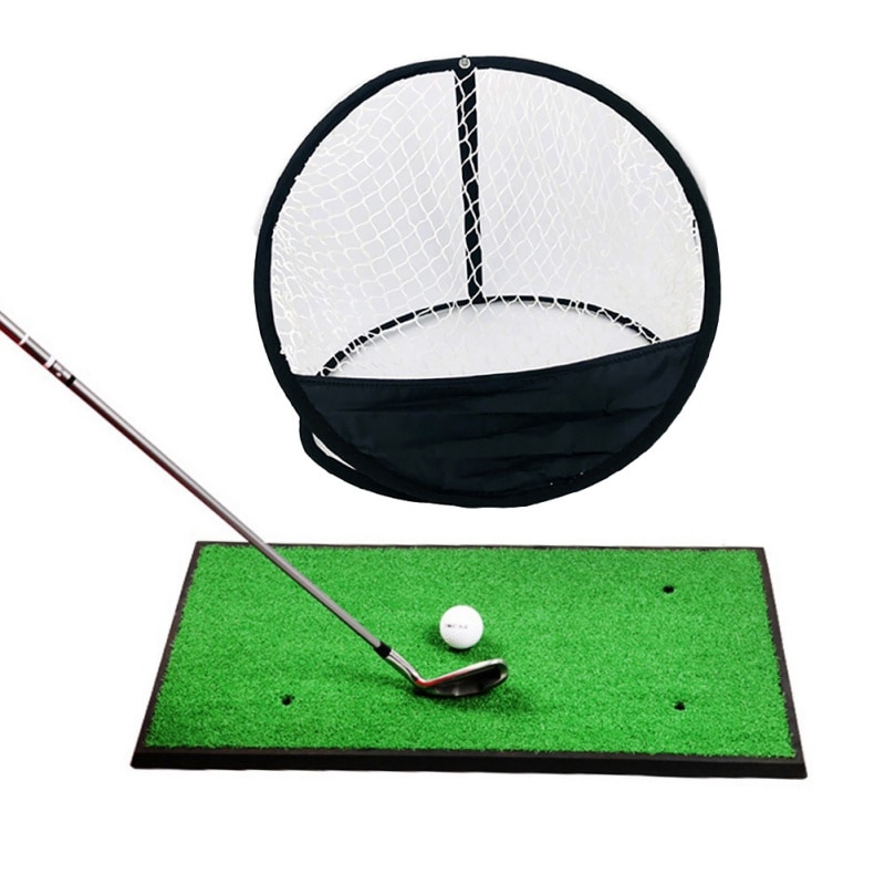Golf Chipping Practice Net Golf Pop-UP Indoor Outdoor Chipping Pitching Cage Mat Practice Easy Nets Golf Training Aids M
