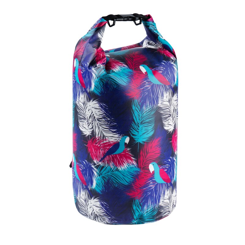 PVC Waterproof Bag 5L 10L 20L Outdoor swimming Bag Diving Compression Storage Dry Bag For Man Women Kayaking backpack: Purple Feather 20L