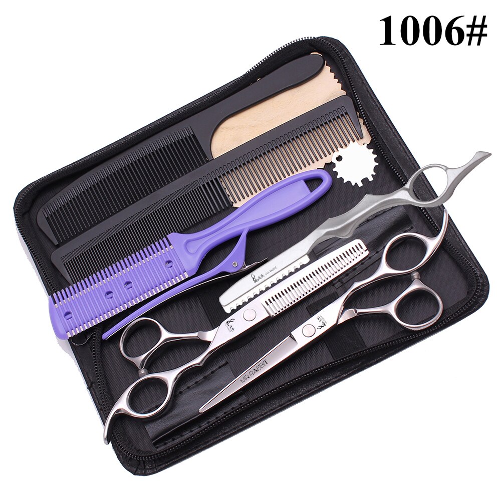 Set de Ciseaux de Coiffure - 6.0 Pouces 17.5cm JP Acier Inoxydable Ciseaux Amincissants pour Salon de Coiffure