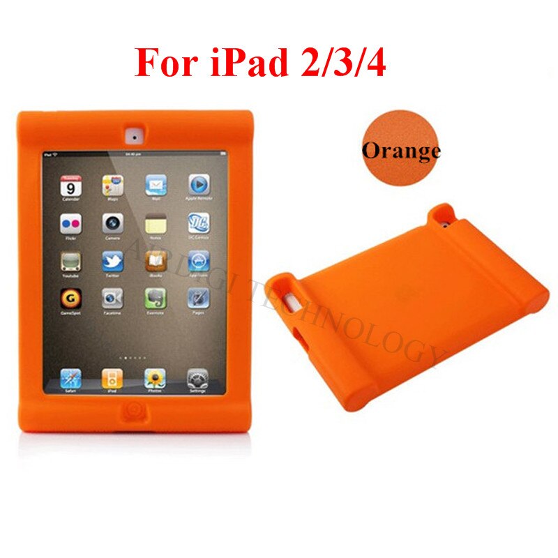 Shockproof Protective Case for Apple iPad 2/3/4 Silicone Proof Case Cover for Home Children Kids with: orange