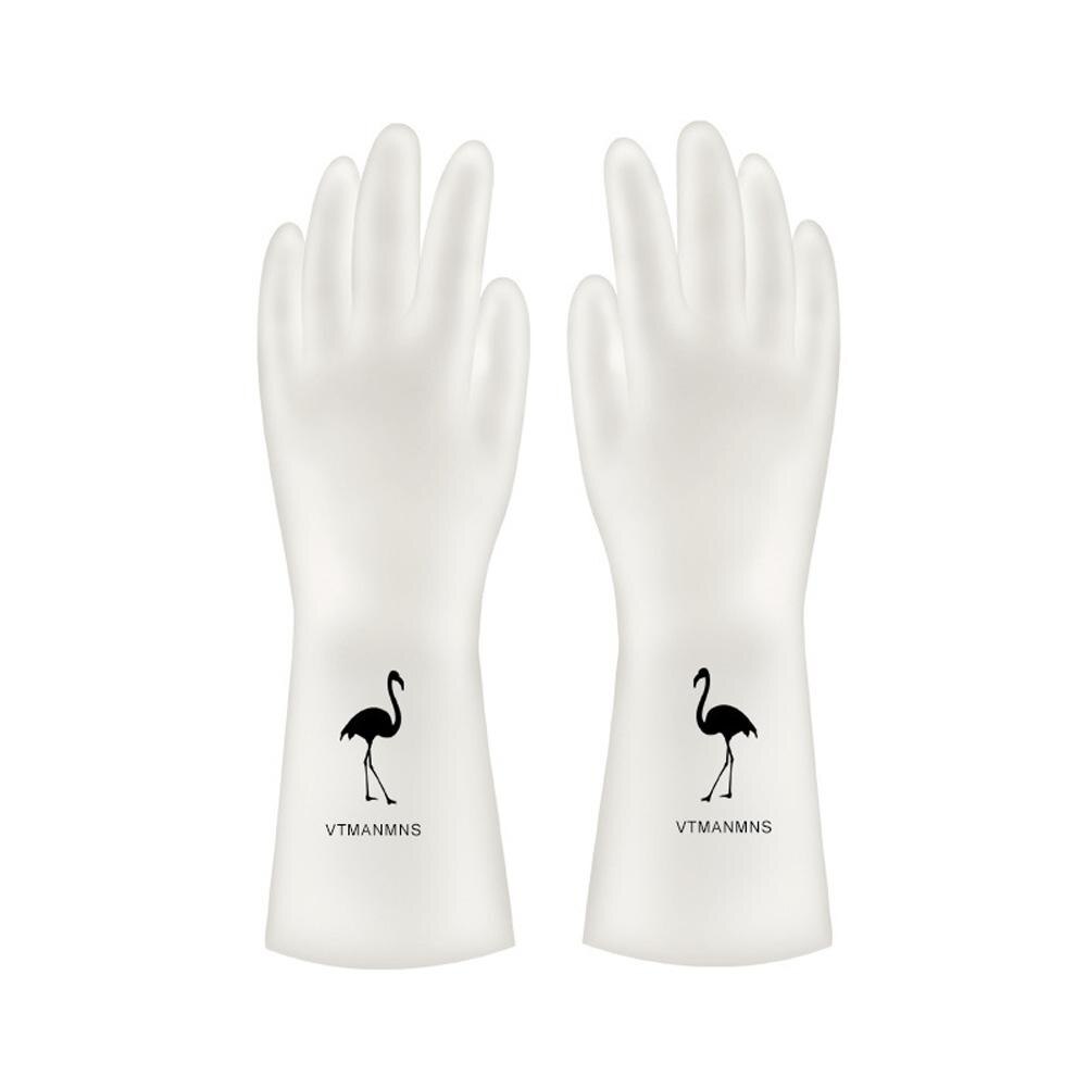 GloryStar 1Pair Kitchen Cleaning Gloves Waterproof Dishwashing Glove Cleaning Rubber Tools Kitchen Accessories: Flamingo