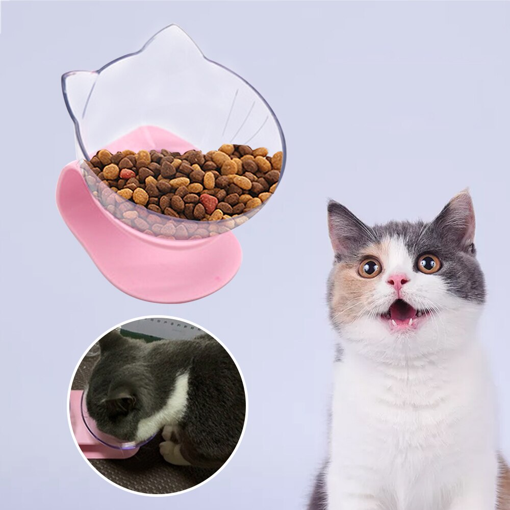 Bol antideslizante para mascotas, Bol doble para gatos, Bol para perros con soporte elevado, suministros para mascotas, bol de agua para gatos, productos portátiles para mascotas